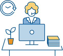 woman at desk infographic