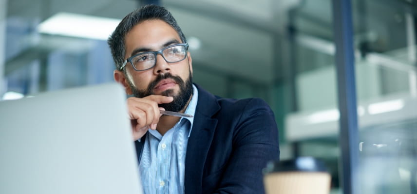 man working at computer