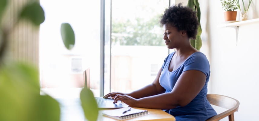 woman working at computer