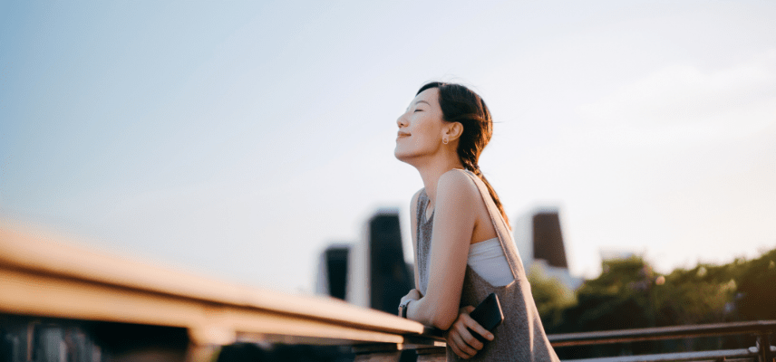 Woman enjoy the outdoors