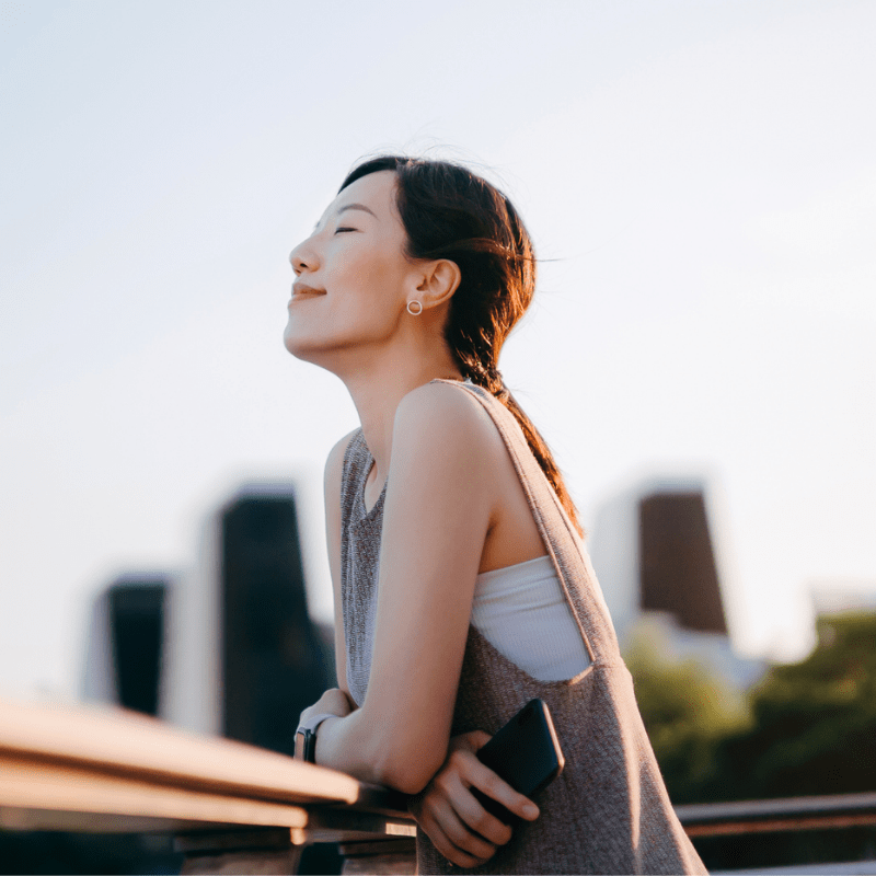 Woman enjoy the outdoors