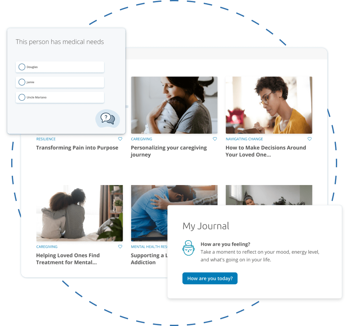 Care hub platform experience example