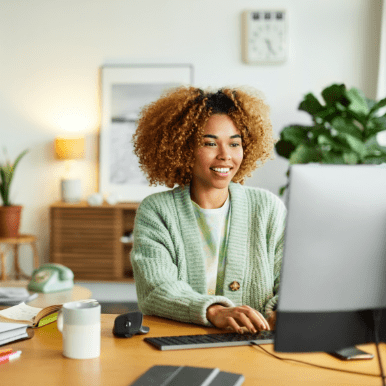 woman using a computer