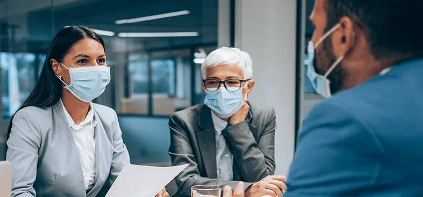Meeting with masks